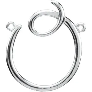 Sterling Silver Script Initial F Necklace Center