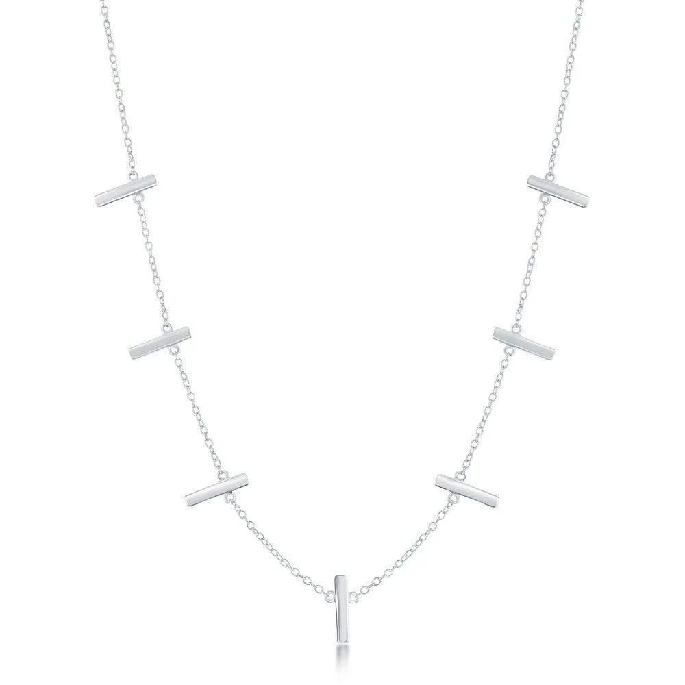 Sterling Silver Verticle Bars Necklace