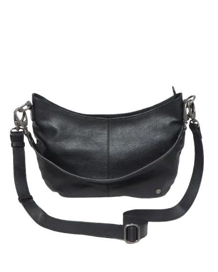 STITCH & HIDE LEATHER FRANKIE MINI SHOULDER BAG BLACK - FREE WALLET POUCH