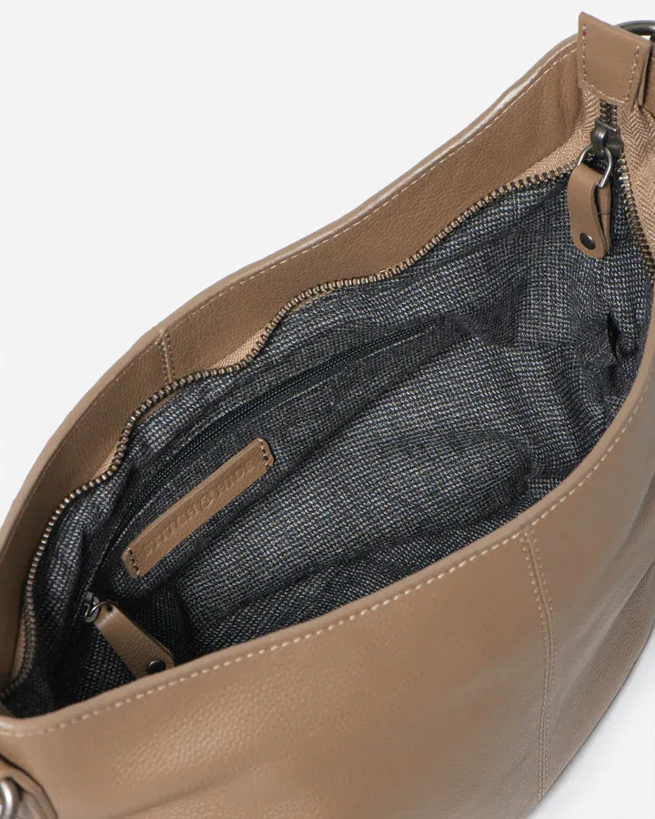STITCH & HIDE LEATHER FRANKIE MINI SHOULDER BAG OAK BROWN - FREE WALLET POUCH