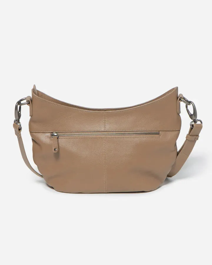 STITCH & HIDE LEATHER FRANKIE MINI SHOULDER BAG OAK BROWN - FREE WALLET POUCH