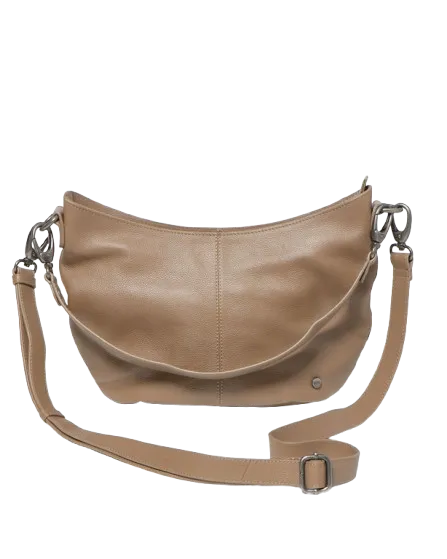 STITCH & HIDE LEATHER FRANKIE MINI SHOULDER BAG OAK BROWN - FREE WALLET POUCH