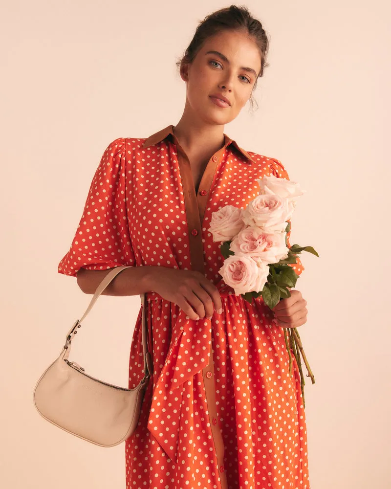 STITCH & HIDE LEATHER KIA SHOULDER BAG IVORY