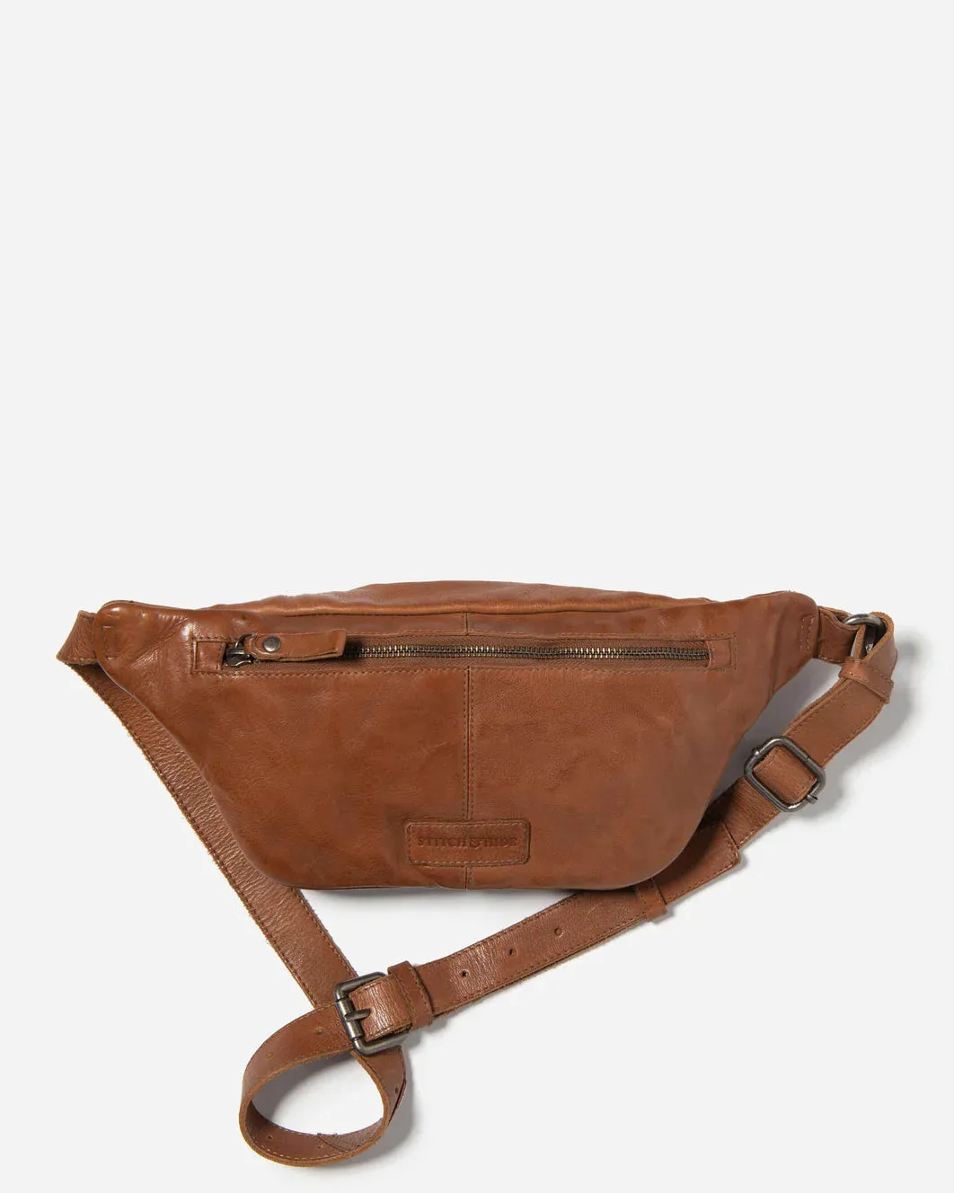 STITCH & HIDE LEATHER NEWTOWN SHOULDER CROSSBODY BAG SADDLE BROWN - FREE WALLET POUCH