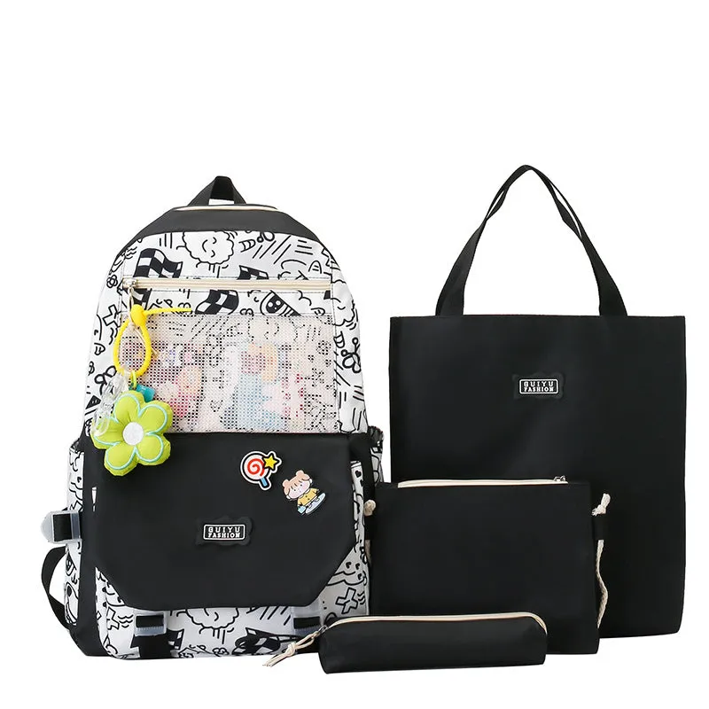 Student 4-piece backpack large capacity school bag