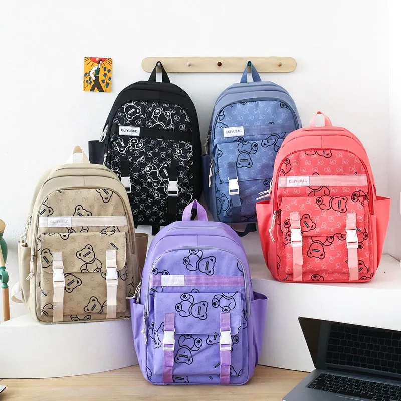 Student school bag backpack contrast color set 