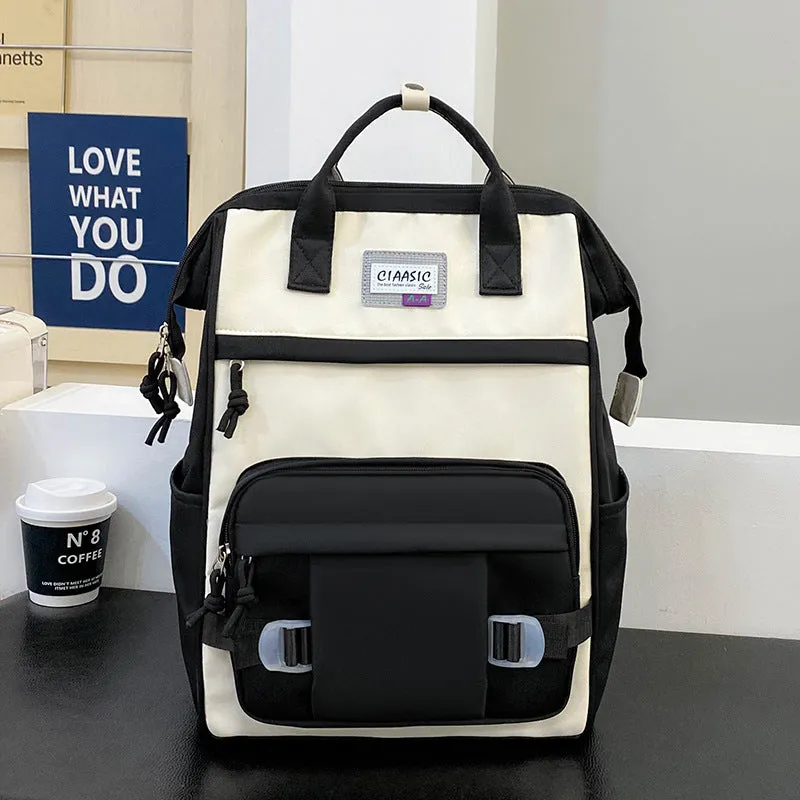 Student school bag, large capacity nylon backpack