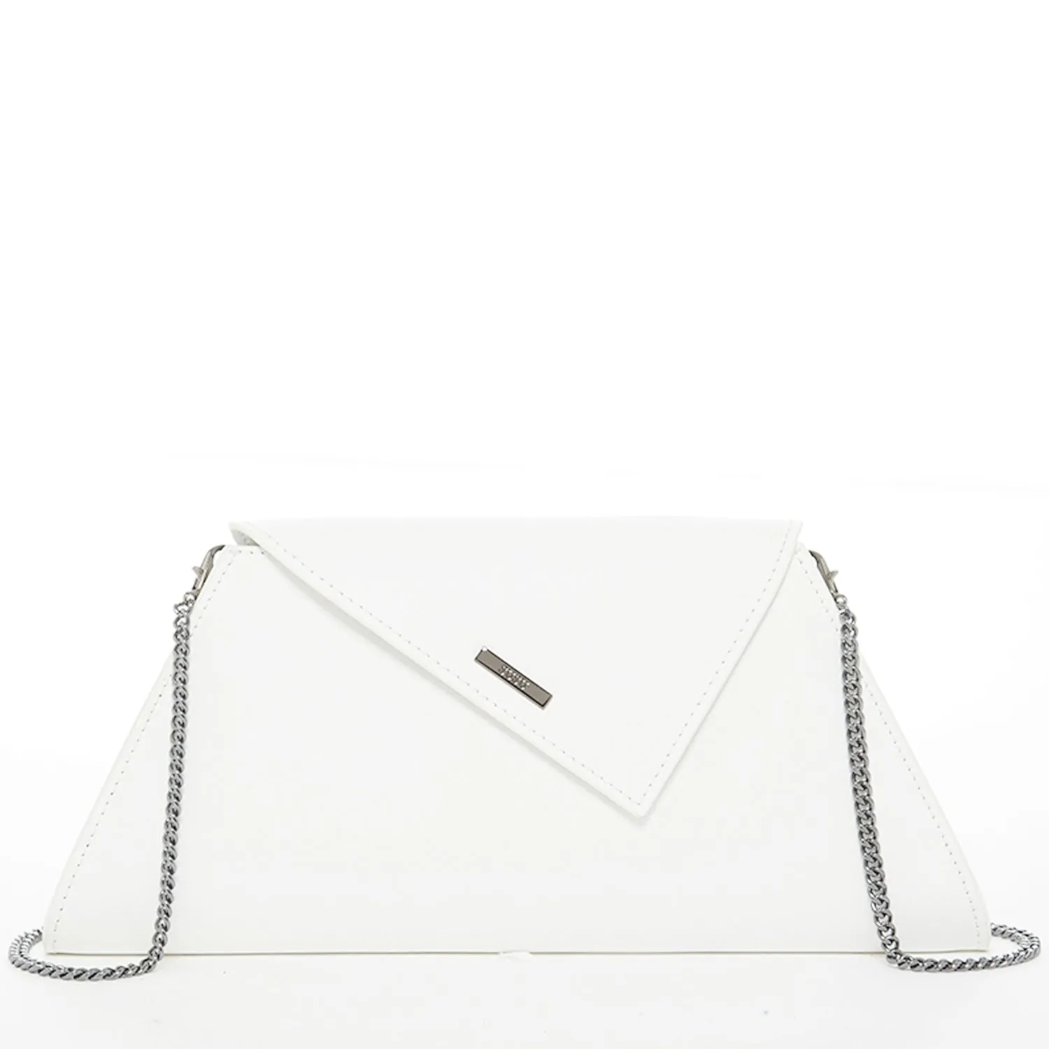 SUSU Angelica White Leather Clutch Shoulder Bag