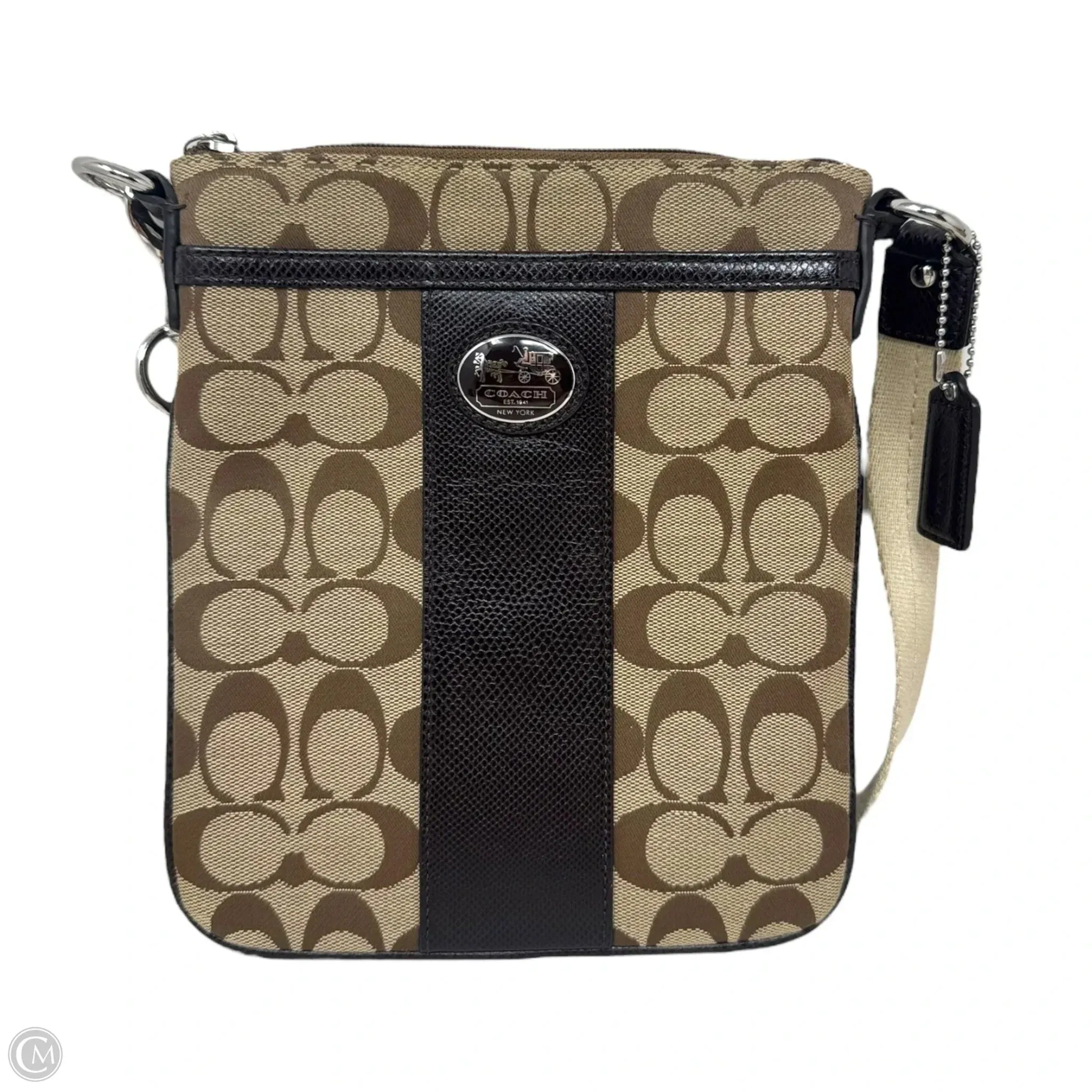 Sutton Signature Swingpack Designer By Coach In Khaki Mahogany, Size: Small fashion handbags 2025