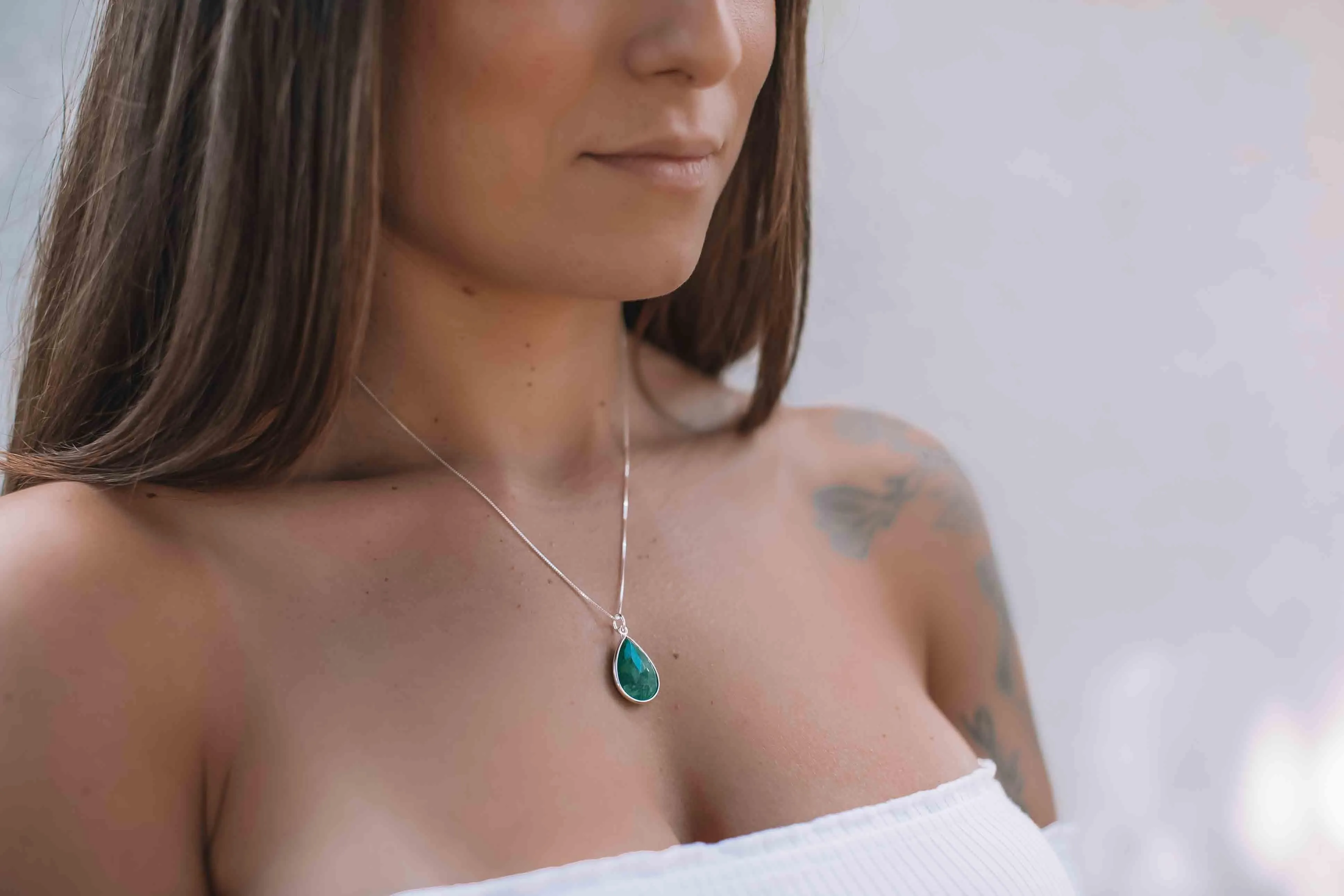 Suy Gemstone Necklace ~ Moonstone ~ Sterling Silver 925 ~MN012