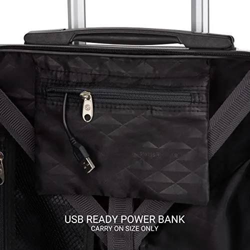 SwissGear 7272 Energie Hardside Expandable Luggage with Spinner Wheels, White, Carry-On 19-Inch