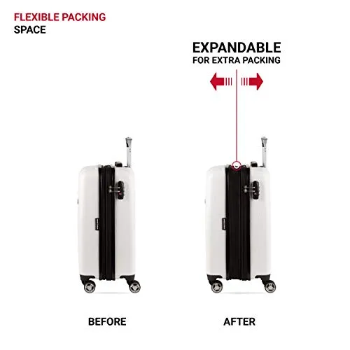 SwissGear 7272 Energie Hardside Expandable Luggage with Spinner Wheels, White, Carry-On 19-Inch