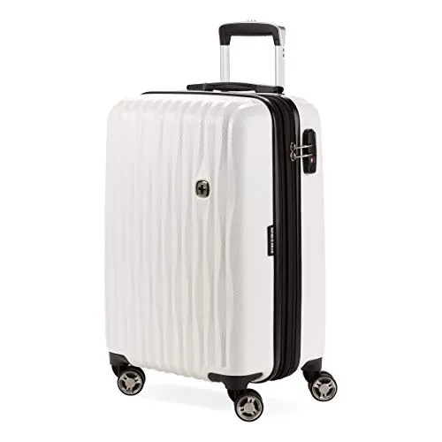SwissGear 7272 Energie Hardside Expandable Luggage with Spinner Wheels, White, Carry-On 19-Inch mega luggage savings