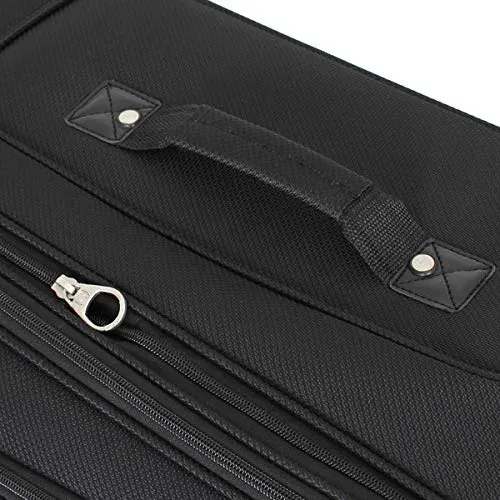 SwissGear Sion Softside Luggage with Spinner Wheels, Black, Checked-Large 29-Inch