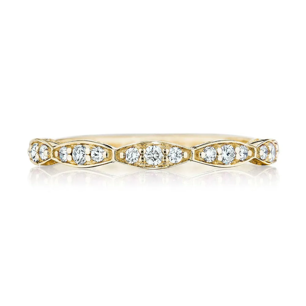 Tacori 18k Gold Marquise Design Wedding Band with Diamonds 