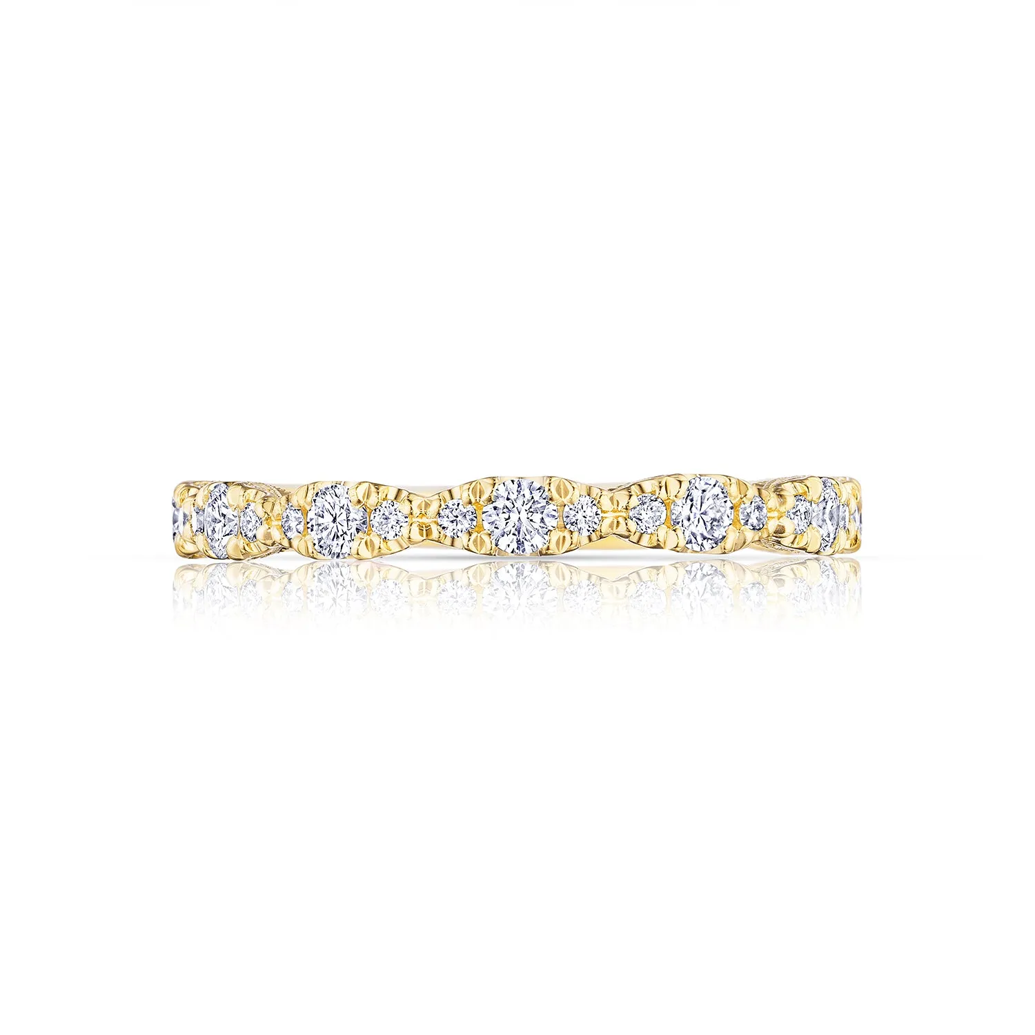 Tacori 18k Petite Crescent RoyalT Marquise Shape Design Detail Wedding Band 