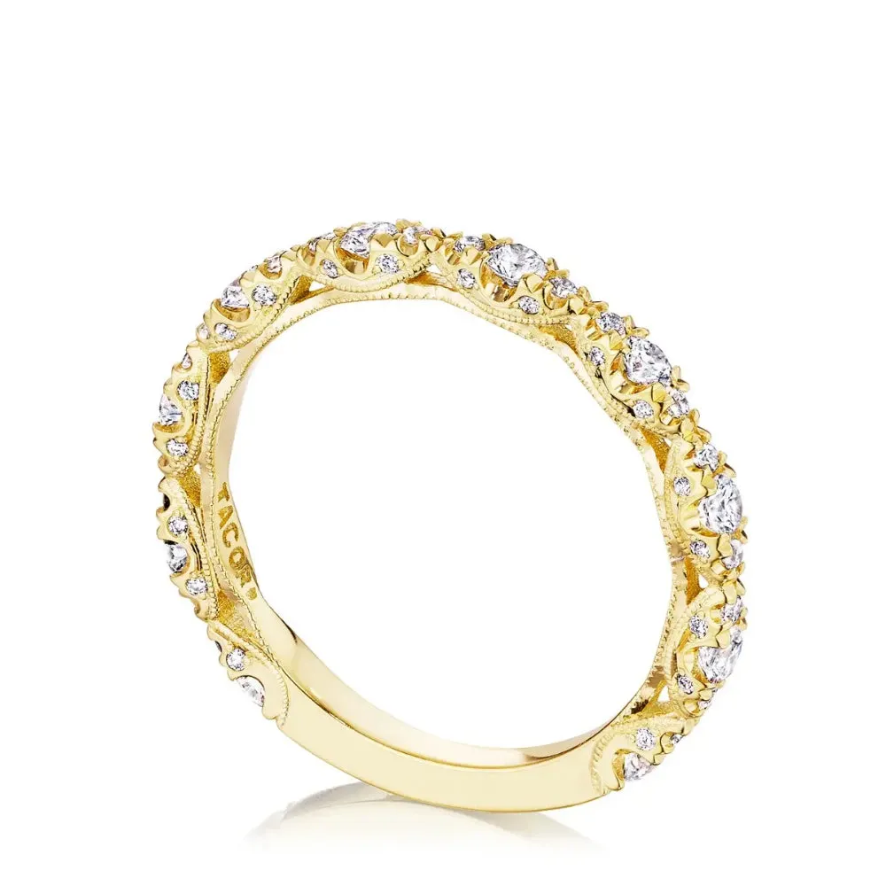 Tacori 18k Petite Crescent RoyalT Marquise Shape Design Detail Wedding Band