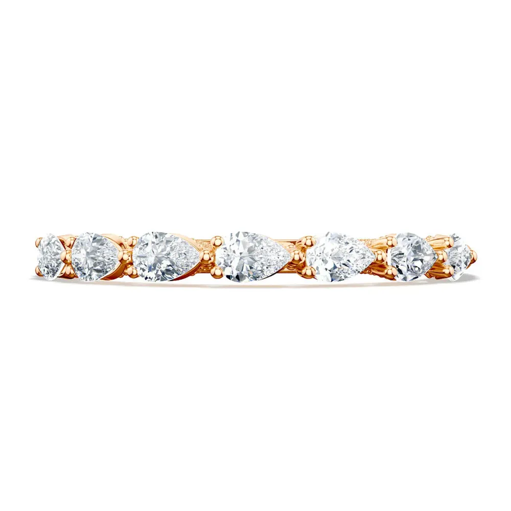 Tacori 18k Rose Gold Sculpted Crescent Pear Wedding Band 