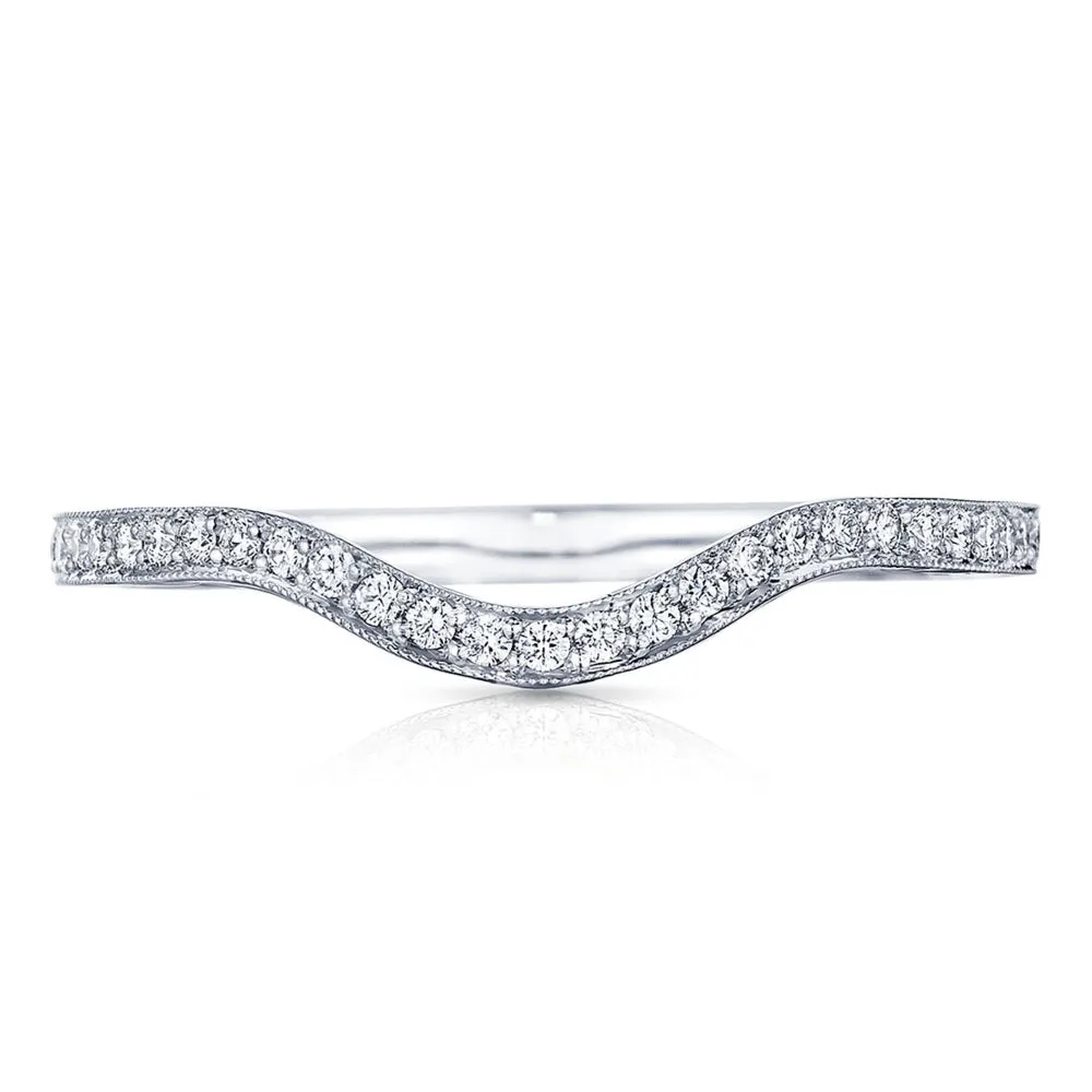 Tacori 18k Sculpted Crescent "Right" Curve Diamond Wedding Band 