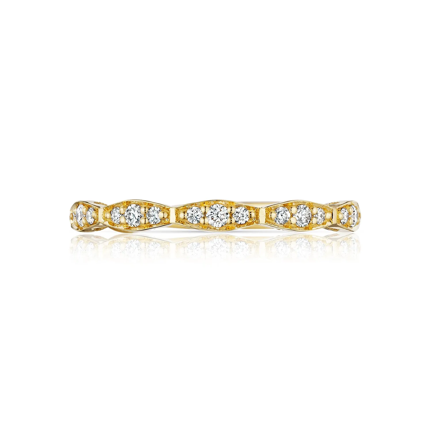 Tacori Sculpted Crescent Marquise Design Wedding Band with Diamond - 3/4 Way 