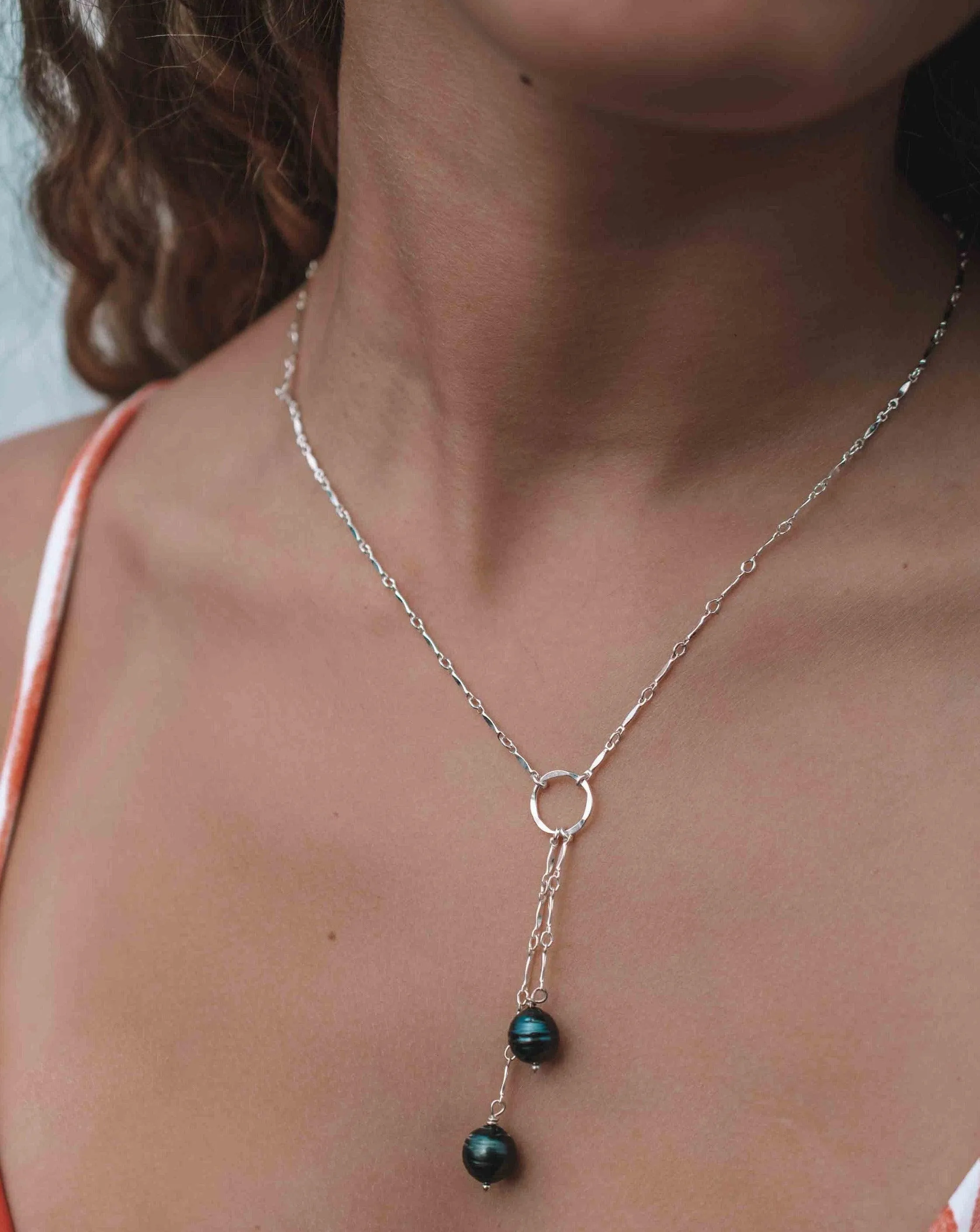 Tahitian Pearls Necklace ~ Gold Vermeil or Sterling Silver ~ MN062