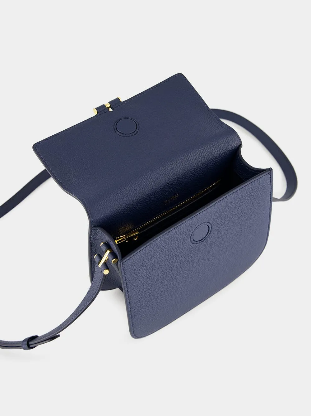 Tara Mini Crossbody in Blue Denim Leather