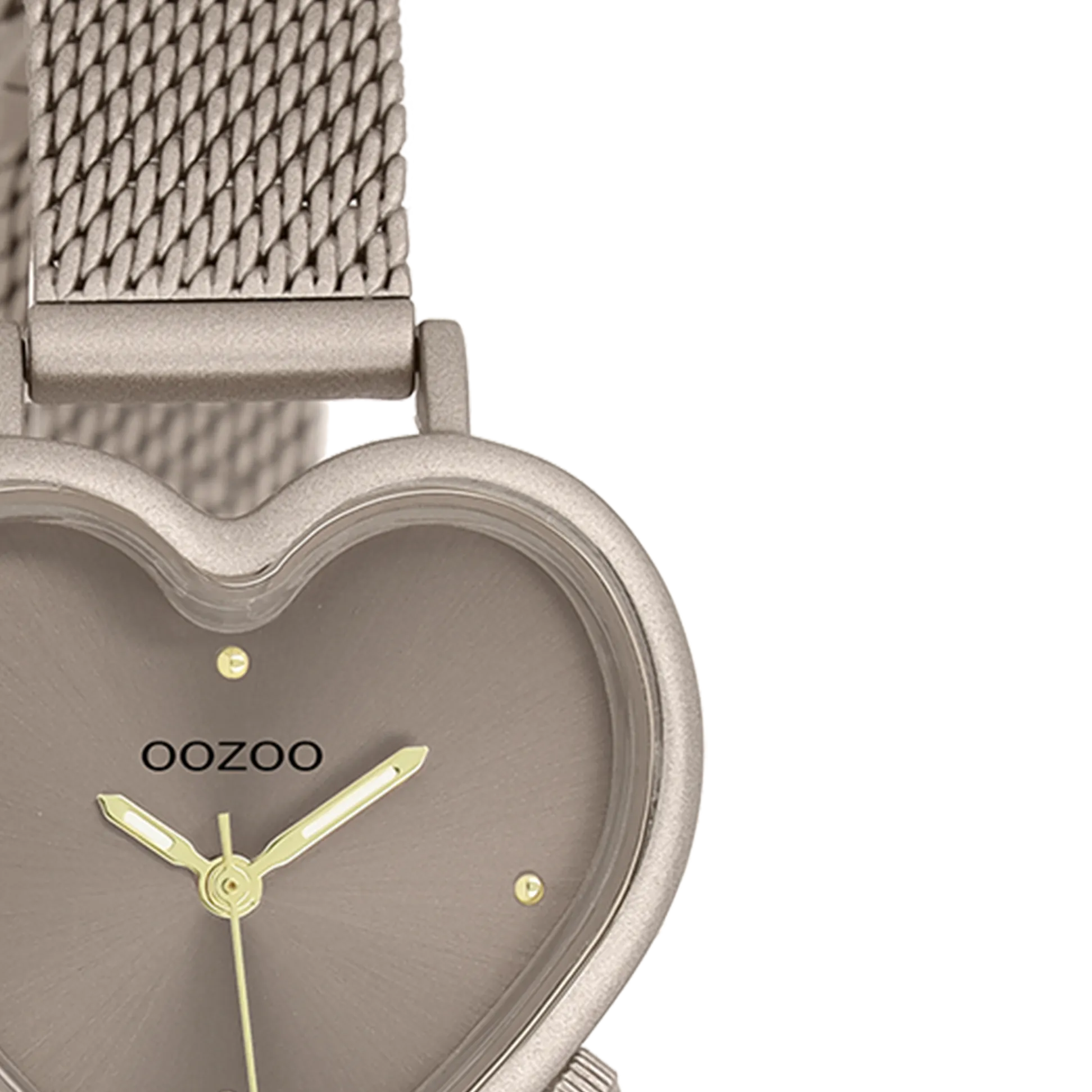 Taupe OOZOO watch with metal mesh bracelet - C11445