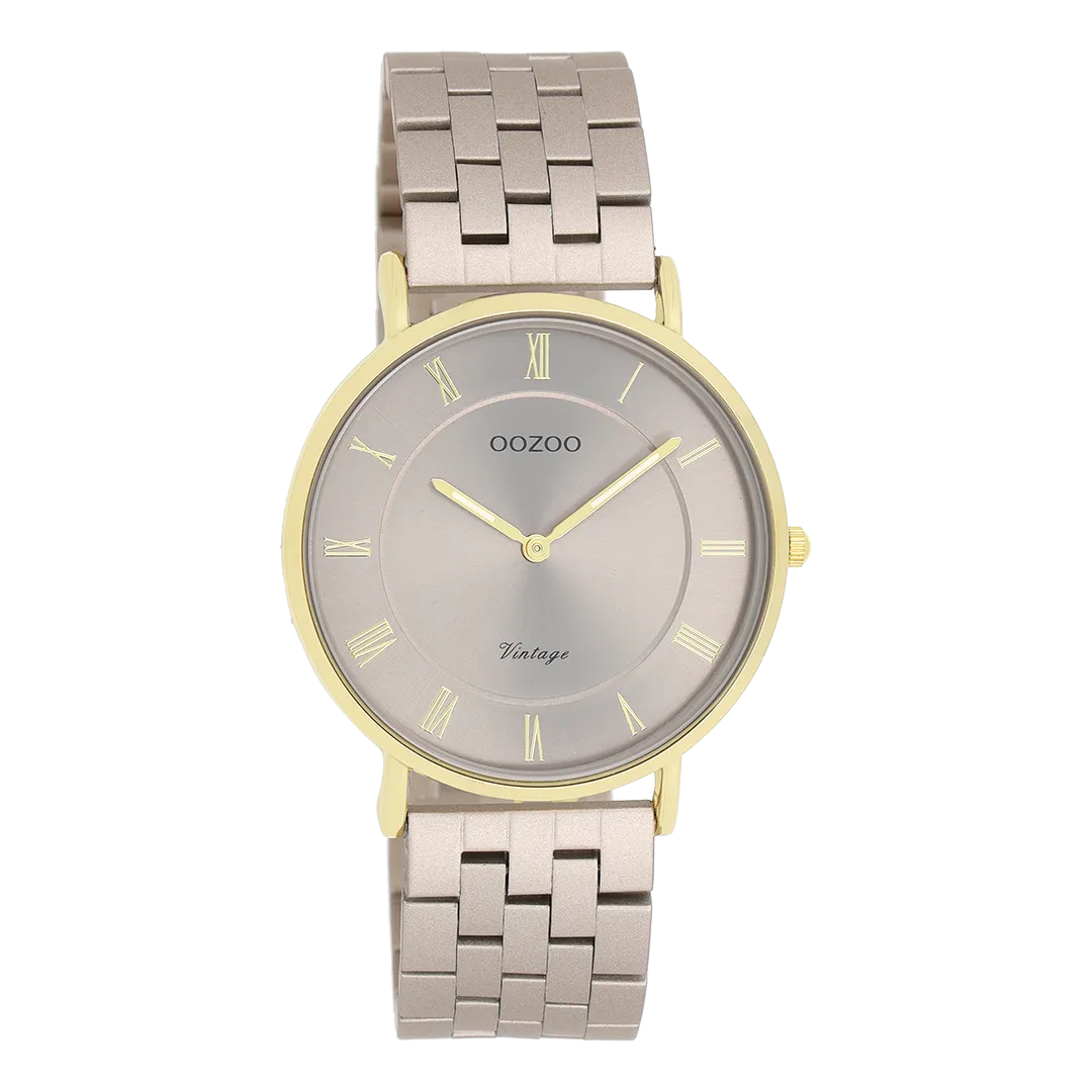 Taupe OOZOO watch with stainless steel bracelet - C20368