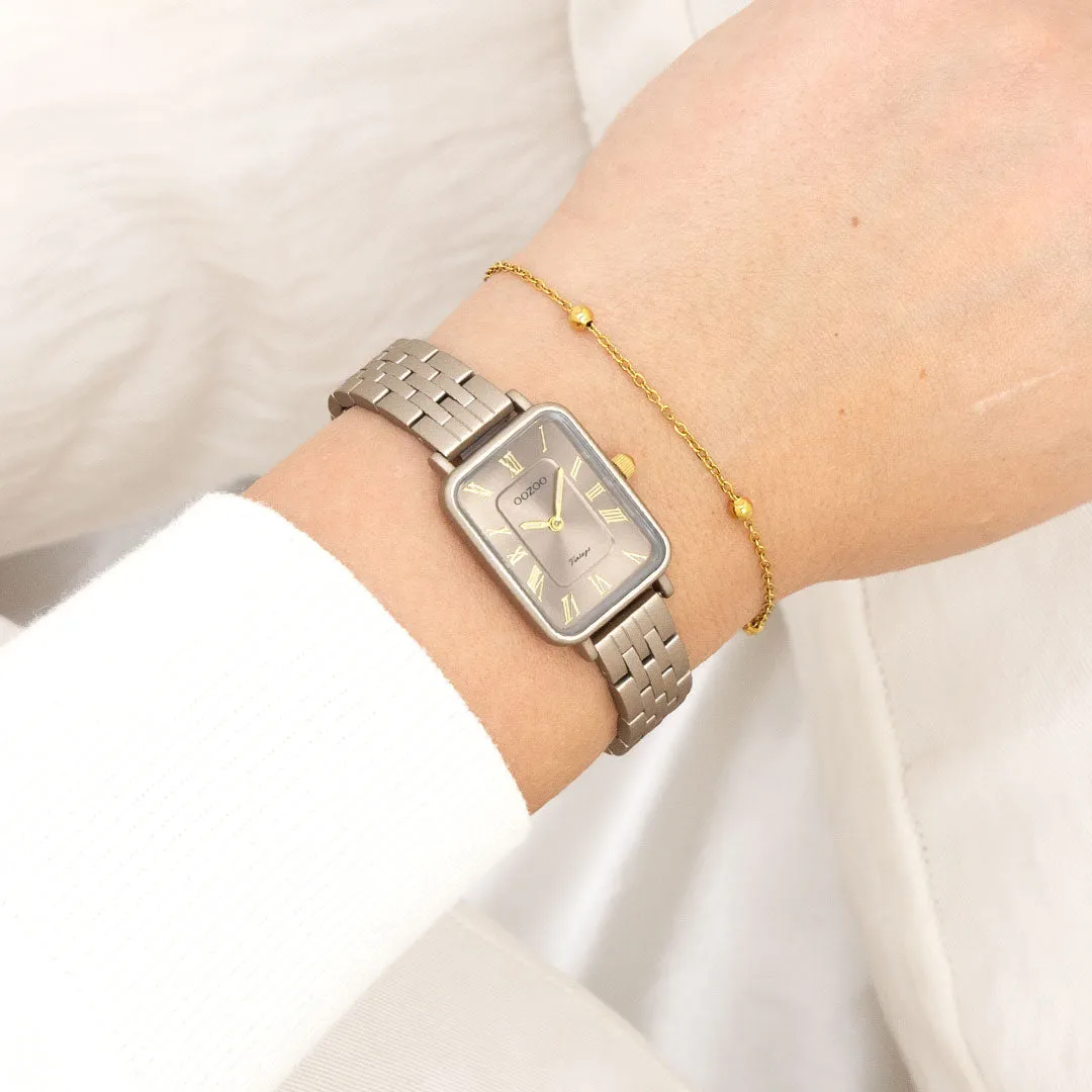 Taupe OOZOO watch with stainless steel bracelet - C20412