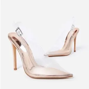 Terry Rose Gold Sling back heels