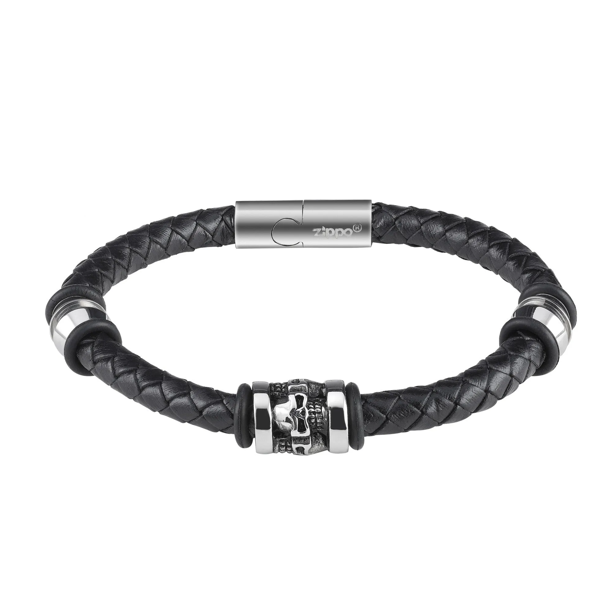 Three Charms Leather Bracelet 