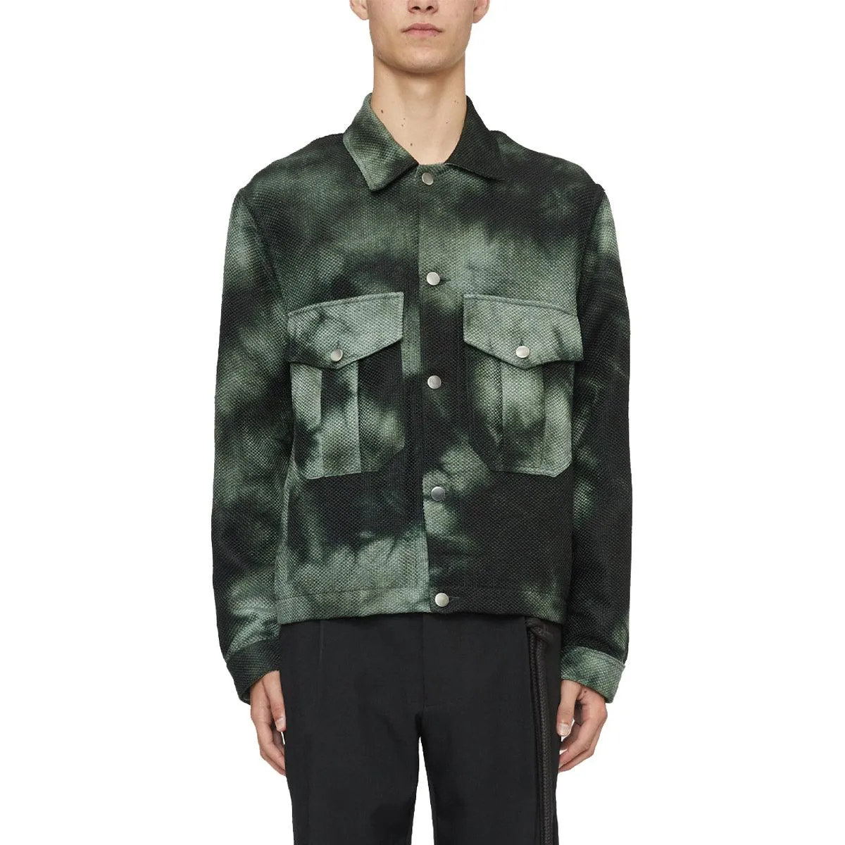 Tie Dye Military Jacket 'Green'