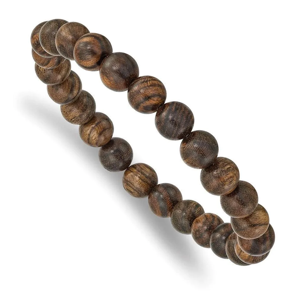 Tigerwood Bead Stretch Bracelet 
