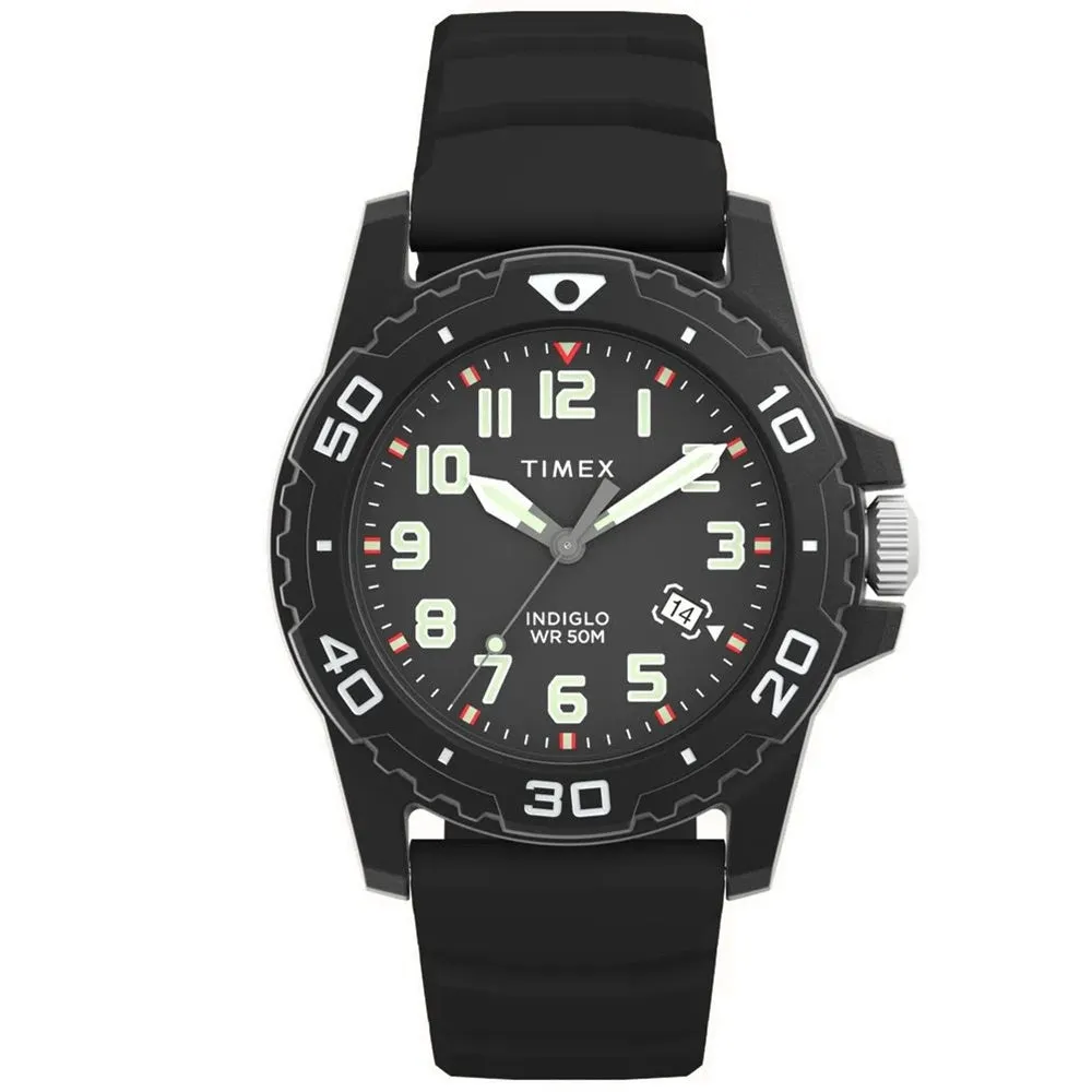 Timex Indiglo Easy Reader Rubber Strap Mens Watch TW5M61200 