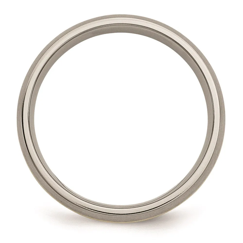 Titanium 14k Yellow Inlay 5mm Brushed Band | TB19