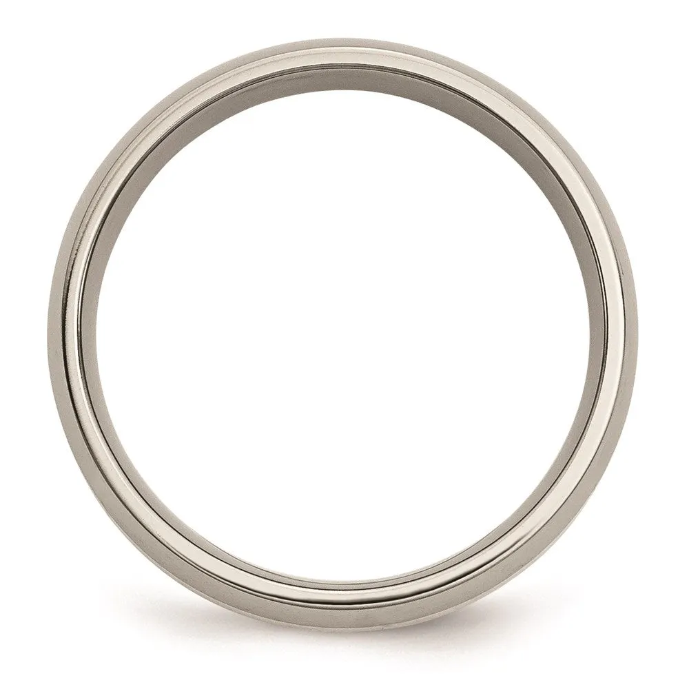 Titanium 14k Yellow Inlay 6mm Polished Band | TB18