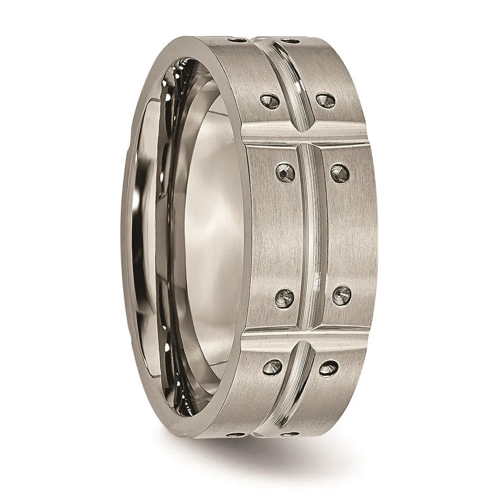 Titanium 8mm Brushed and Polished Band | TB320