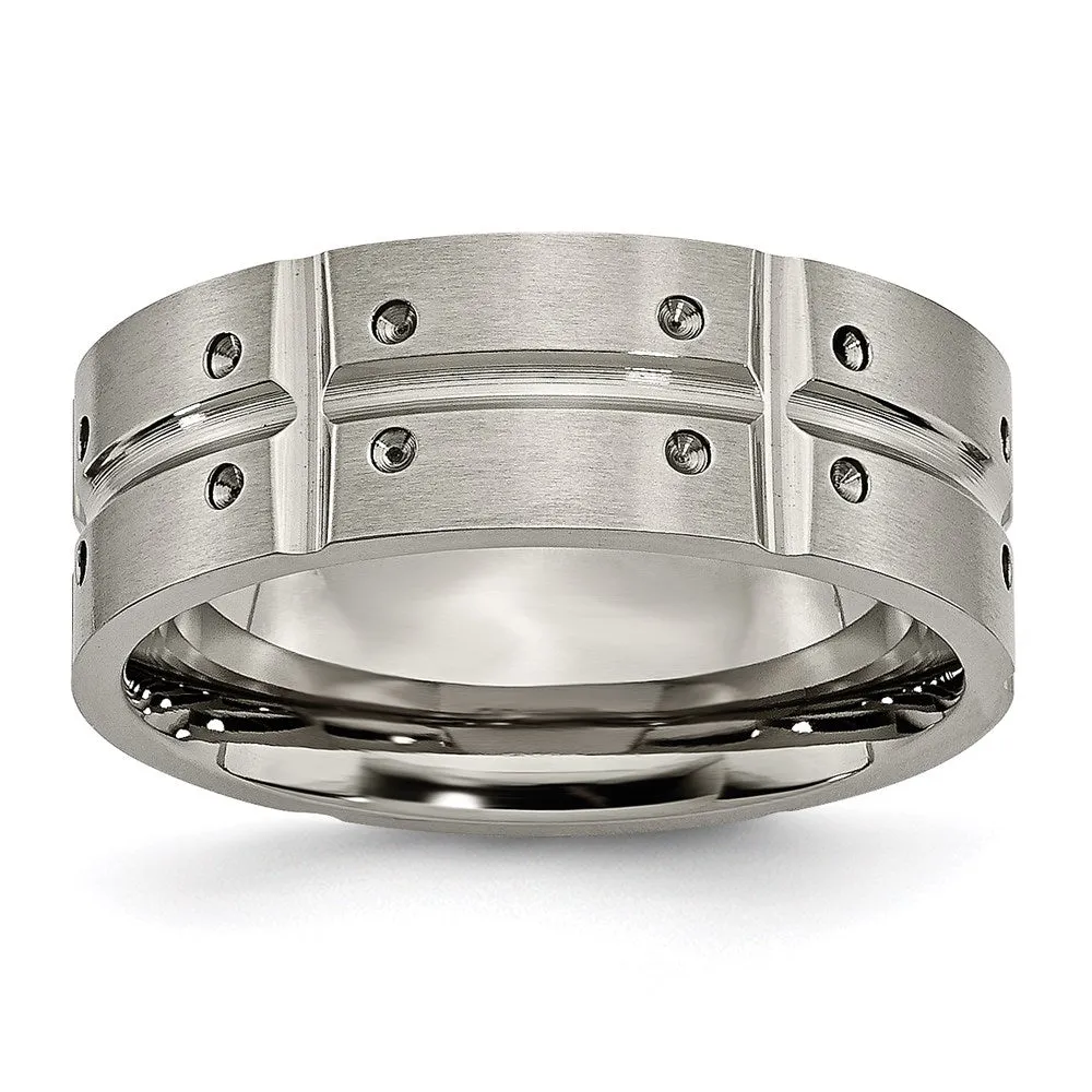 Titanium 8mm Brushed and Polished Band | TB320