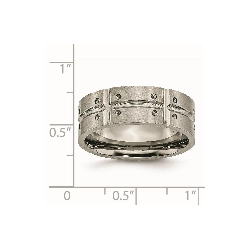 Titanium 8mm Brushed and Polished Band | TB320