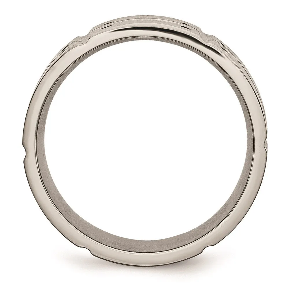 Titanium 8mm Brushed and Polished Band | TB320