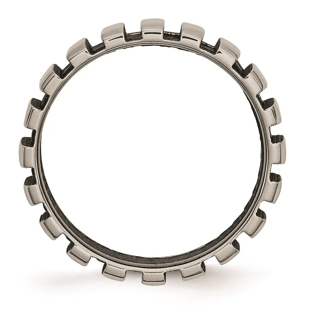 Titanium & Black IP-plated Wire 6mm Polished Band | TB303
