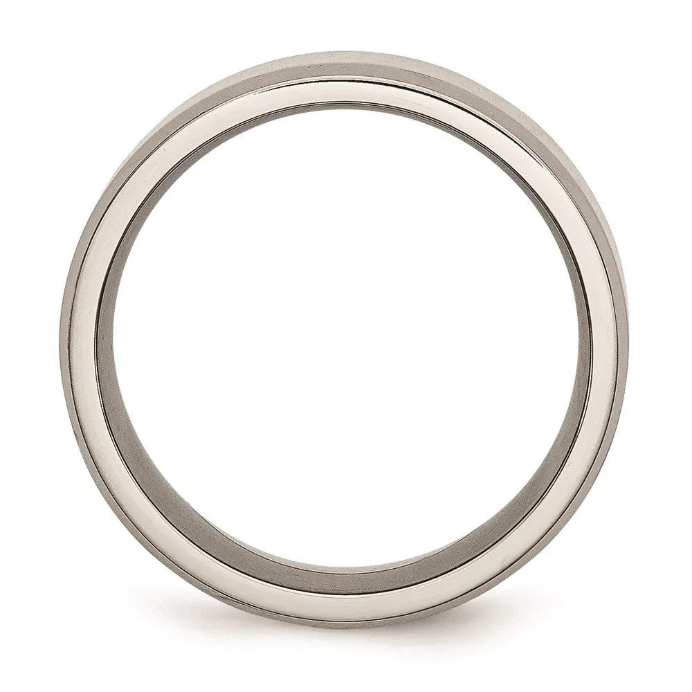 Titanium Beveled Edge 8mm Polished Band | TB157