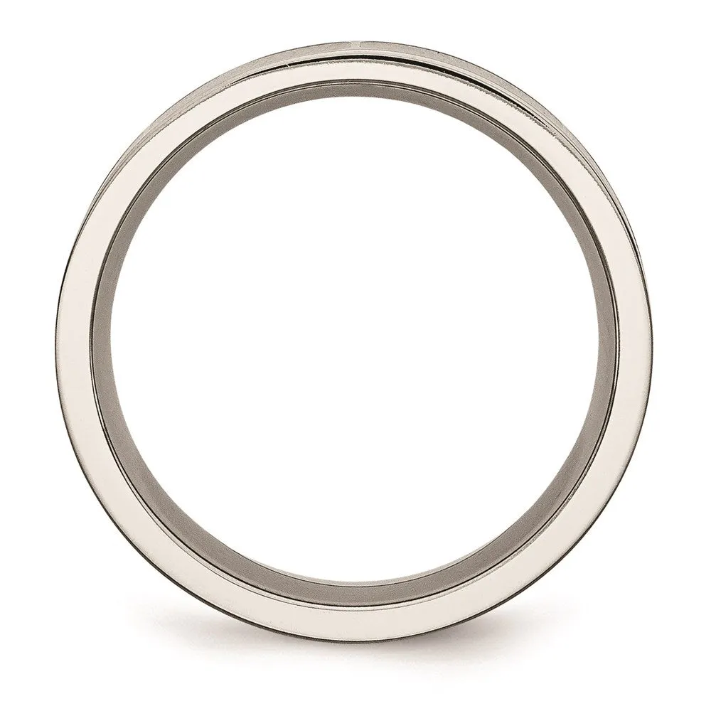 Titanium Black Enamel Flat 6mm Polished Band | TB205