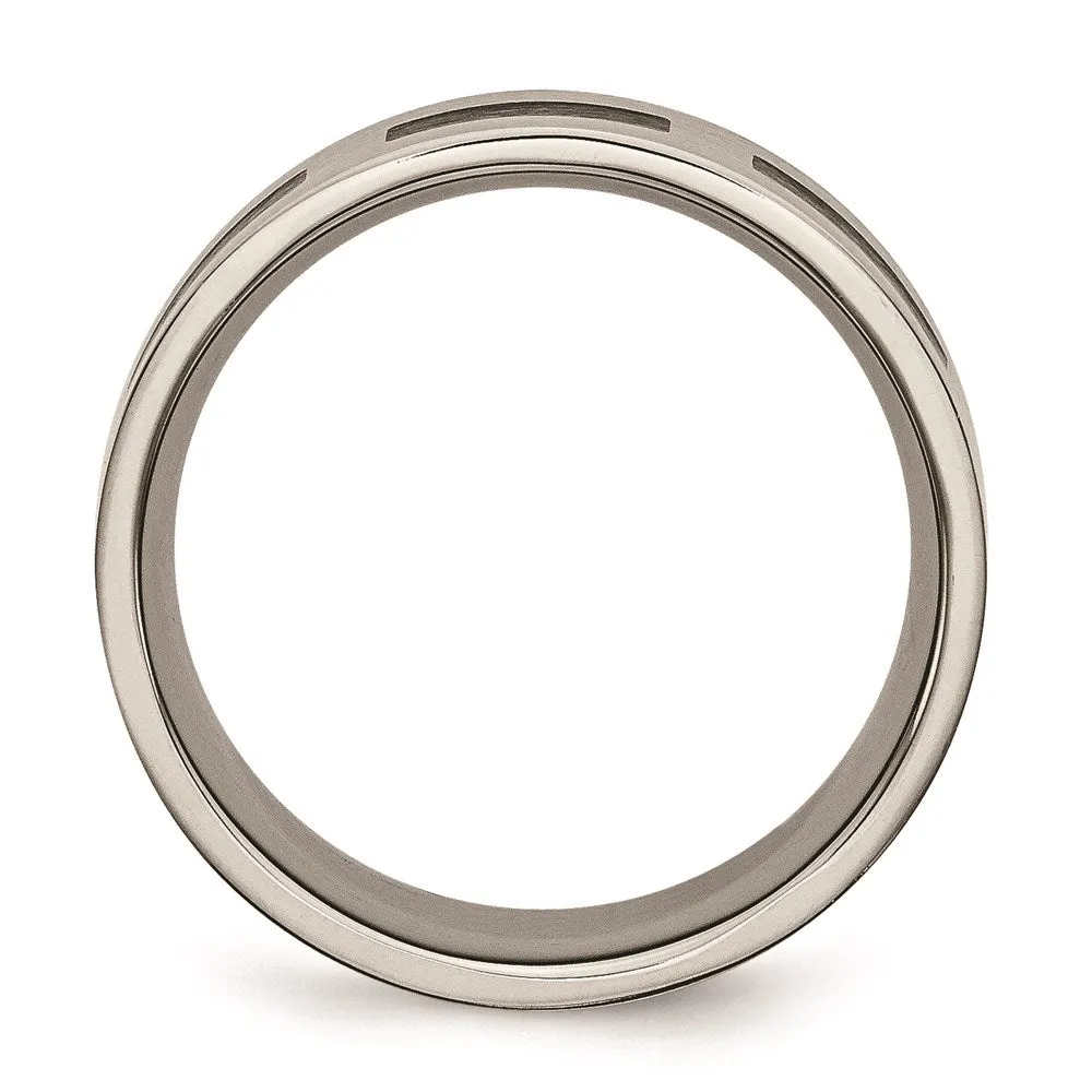 Titanium Black Rubber Flat 8mm Brushed Band | TB185