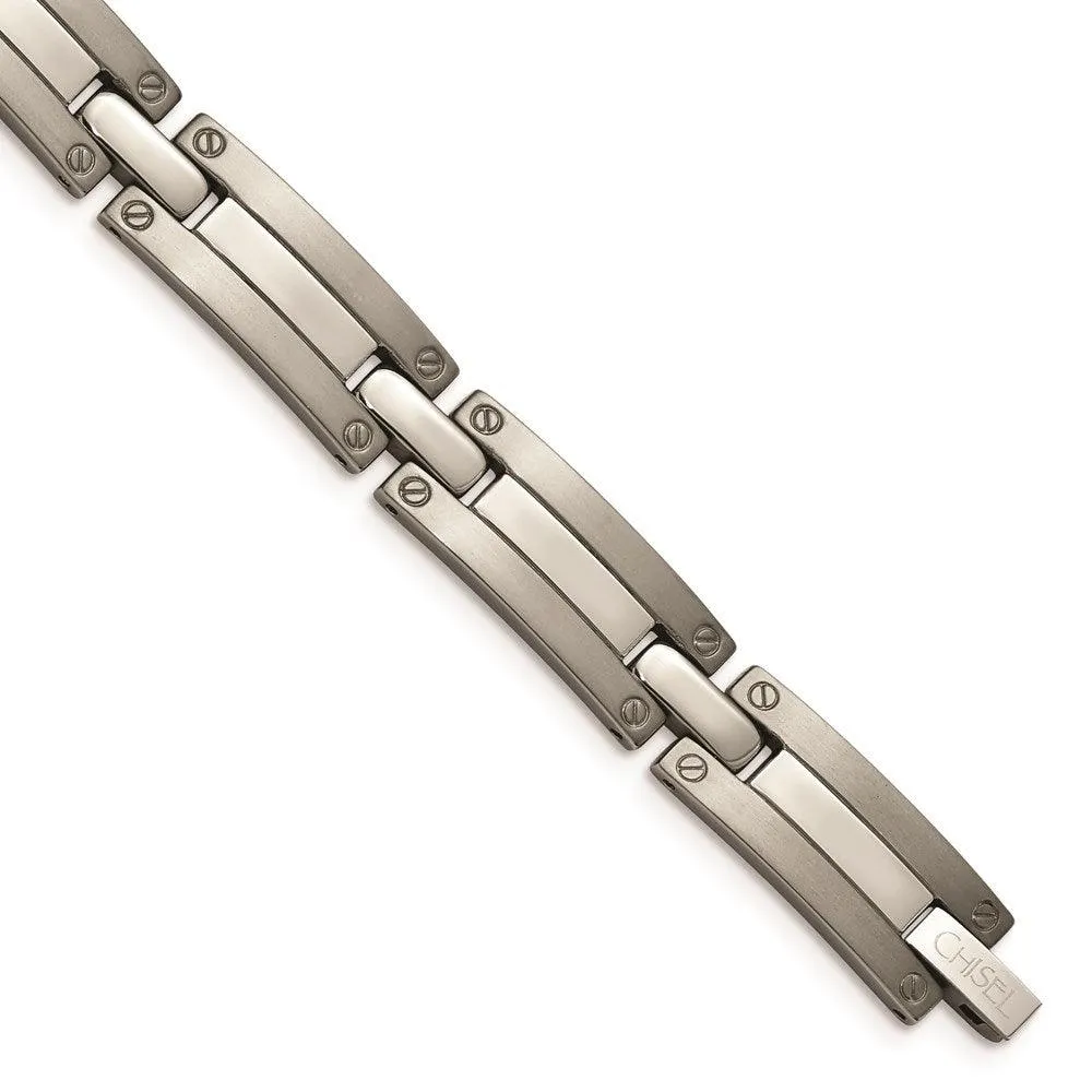 Titanium Brushed and Polished 8.5in Bracelet 