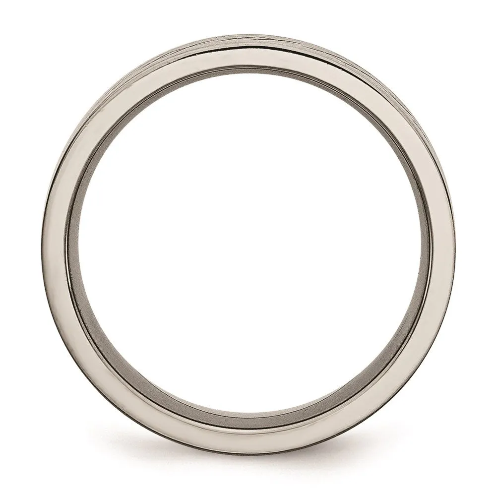 Titanium Cross Design Flat 8mm Brushed Band | TB145