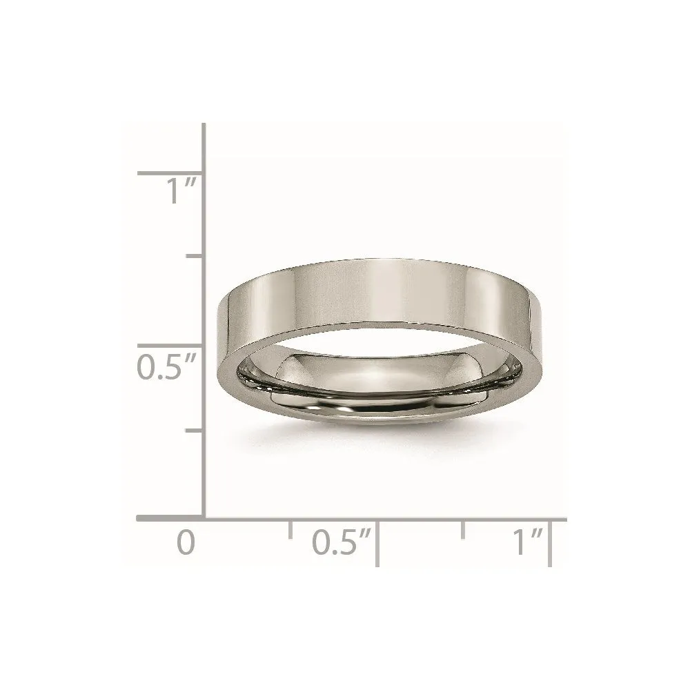 Titanium Flat 5mm Polished Band | TB155