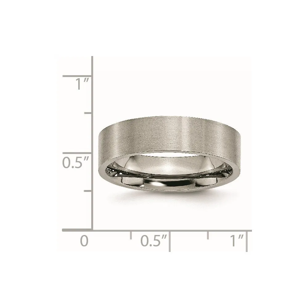 Titanium Flat 6mm Brushed Band | TB32