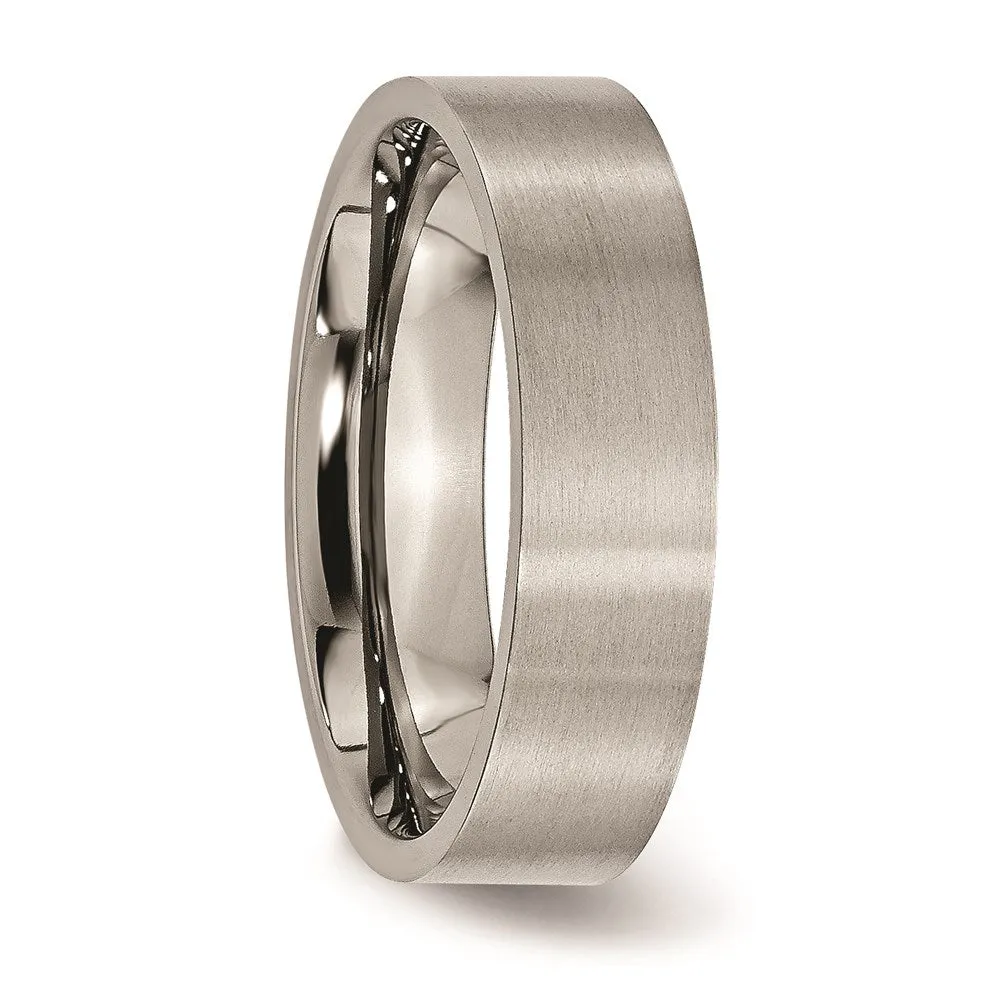 Titanium Flat 6mm Brushed Band | TB32