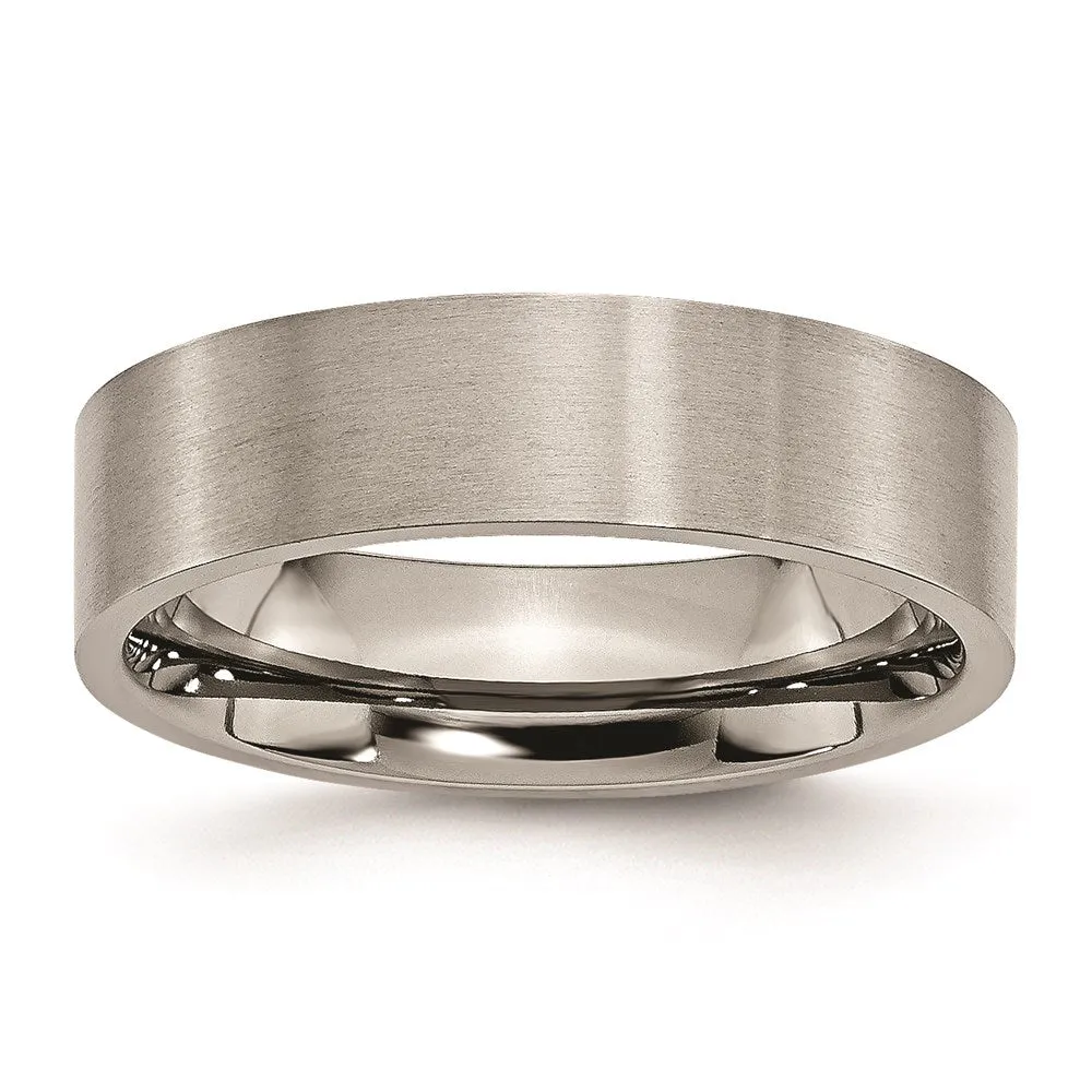 Titanium Flat 6mm Brushed Band | TB32